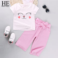 Baby Girl Clothes Summer Fashion Short-Sleeve T-shirt + Pants