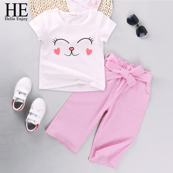 Baby Girl Clothes Summer Fashion Short-Sleeve T-shirt + Pants