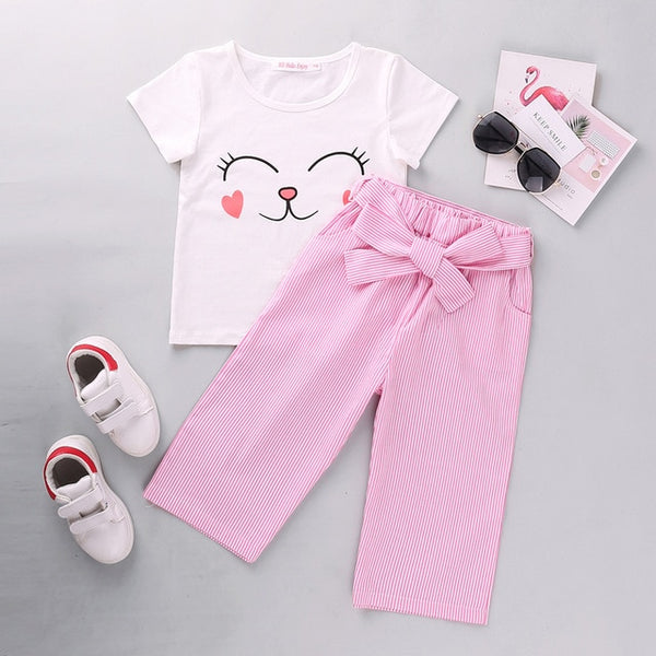 Baby Girl Clothes Summer Fashion Short-Sleeve T-shirt + Pants