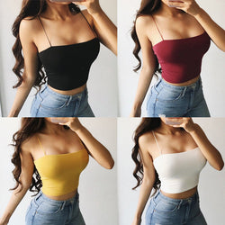 Summer Sexy Female Crop Tops Women Sleeveless Straps Tank Top