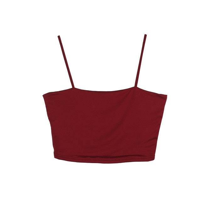 Summer Sexy Female Crop Tops Women Sleeveless Straps Tank Top