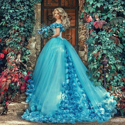 Light Blue Off Shoulder Quinceanera Dresses